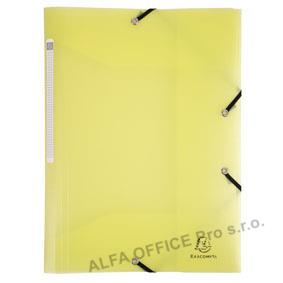 Spisové desky A4 s gumou Exacompta - pastelová žlutá