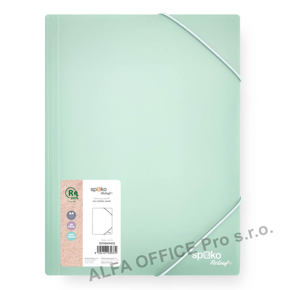 Spisové desky A4 Spoko ReLeaf Soft touch - mentolová