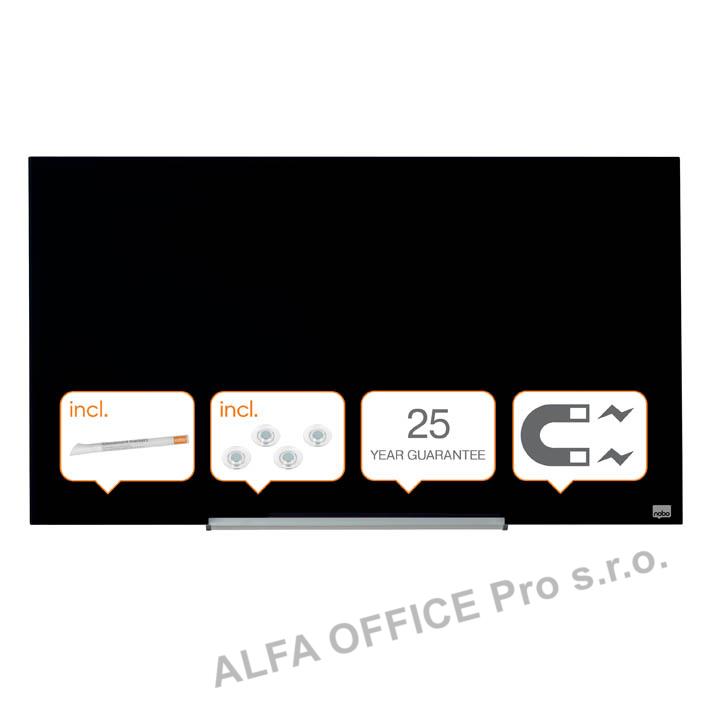 Tabule magnetické skleněné Diamond - 99,3 x 55,9 cm / černá