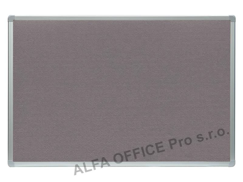 Tabule filcová v hliníkovém rámu ARTA - 100 x 150 cm / šedá