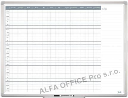 Plánovací tabule - roční 90 x 120 cm