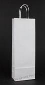 Taška na láhev papírová - bílá /  14 x 8 x 39 cm