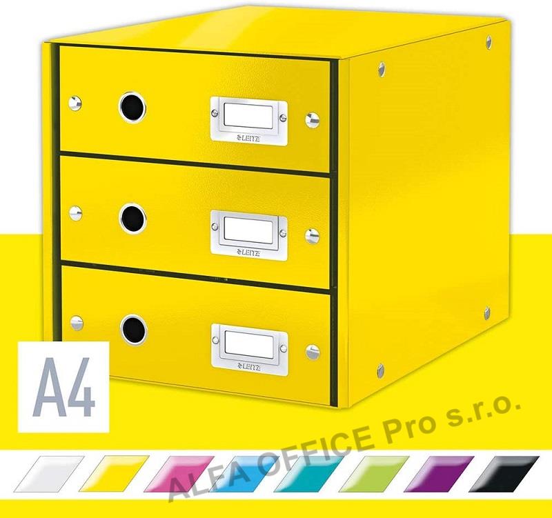 Zásuvkový box Leitz Click & Store - 3 zásuvky / žlutá