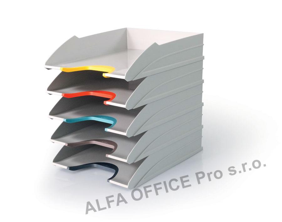 Kancelářský box Varicolor Tray set - bílo-barevný / 5 zásuvek