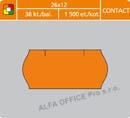 Etikety do etiketovacích kleští - 26 x 12 mm Contact / oranžová