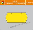 Etikety do etiketovacích kleští - 26 x 12 mm Contact / žlutá