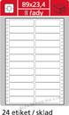 Tabelační etikety s vodící drážkou - 89 x 23,4 mm dvouřadé 12000 etiket / 500 skladů