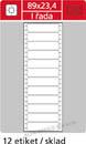 Tabelační etikety s vodící drážkou - 89 x 23,4 mm jednořadé 6000 etiket / 500 skladů