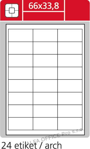 Print etikety A4 pro laserový a inkoustový tisk - 66 x 33,8 mm (24 etiket / arch ) / leskl