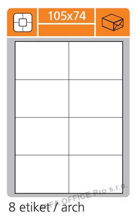 Print etikety A4 PLUS pro laserový a inkoustový tisk - 105 x 74 mm (8 etiket / arch)