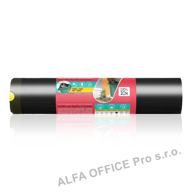 Pytle do koše ViGO! stahovací - 67x100cm /120l / 30my / 10ks / černá