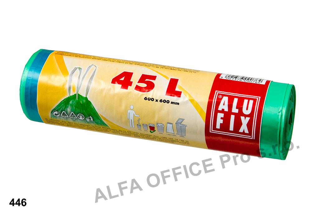 Pytle do koše Alufix Standard stahovací - 60x60cm / 45l / 14my / 20ks / zelená