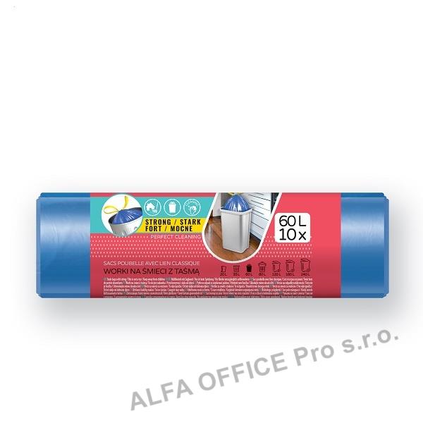 Pytle do koše ViGO! stahovací - 70x60cm / 60l / 13my / 10ks / modrá