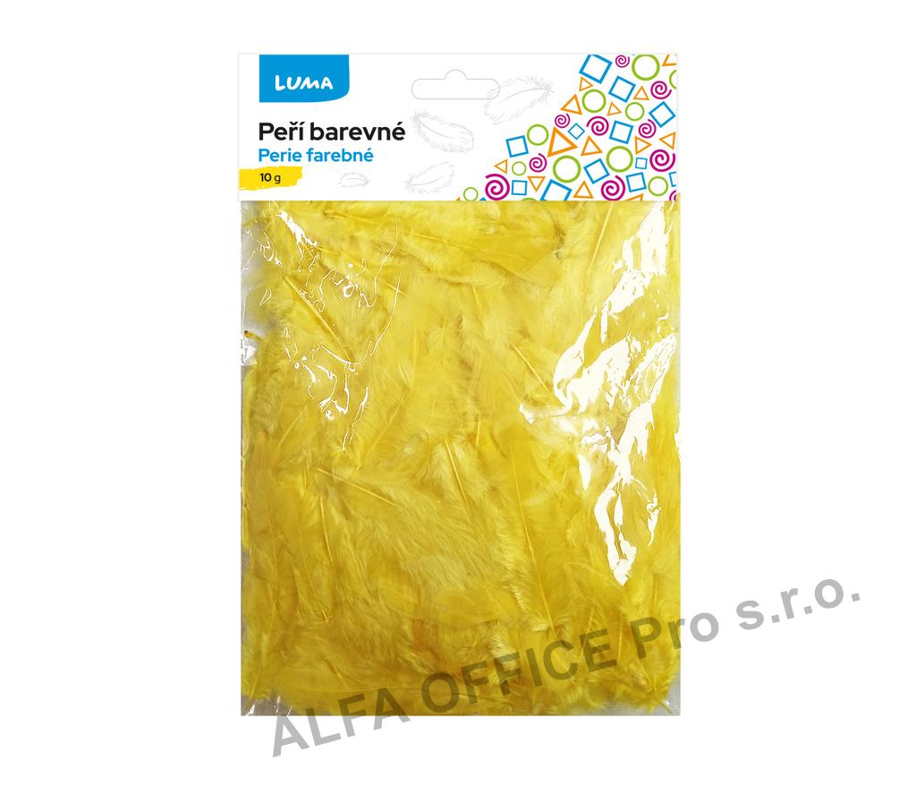 Peří barevné 10g - žlutá