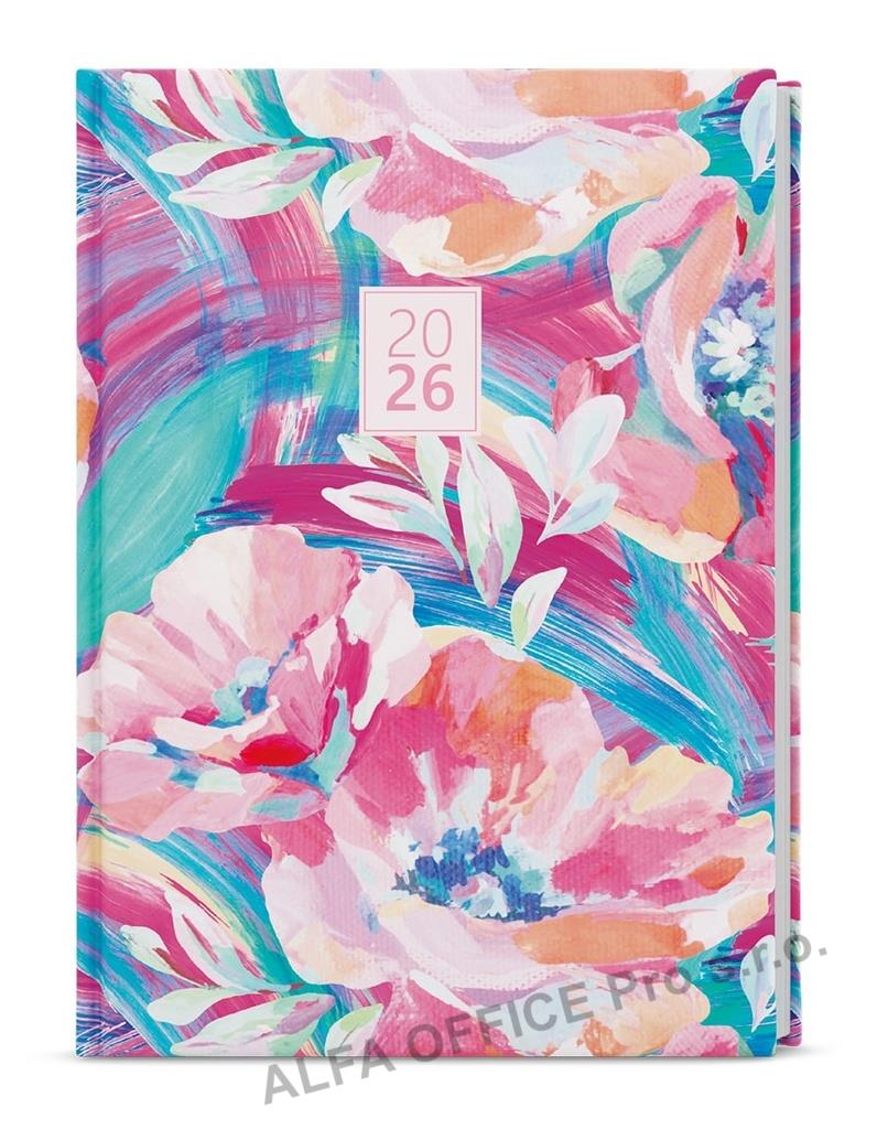 Diář LAMINO - B6 / týdenní / růžová