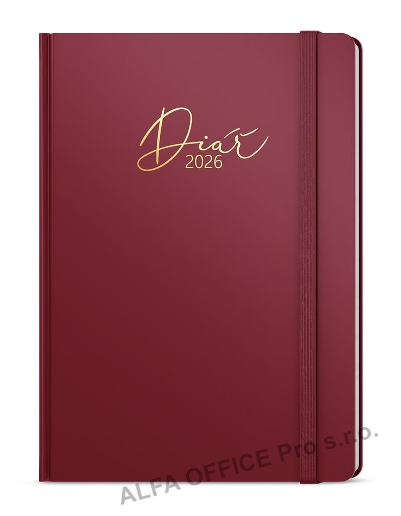 Diář LUXI - B6 / týdenní / bordó