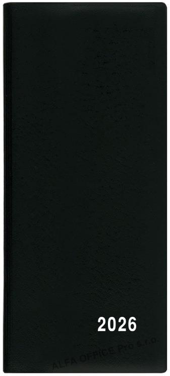 Diář kapesní PVC - měsíční / černá