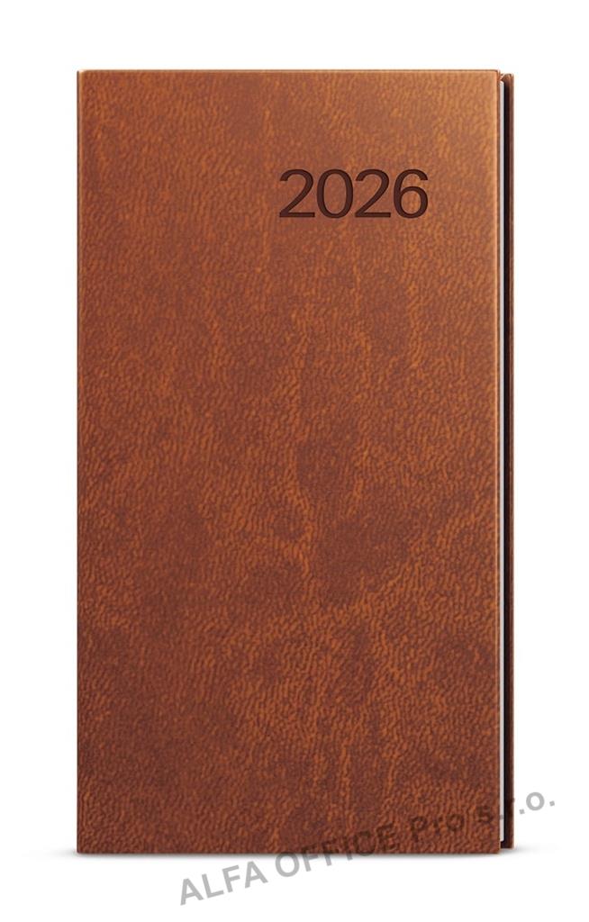 Diář VIVELLA - týdenní kapesní / hnědá