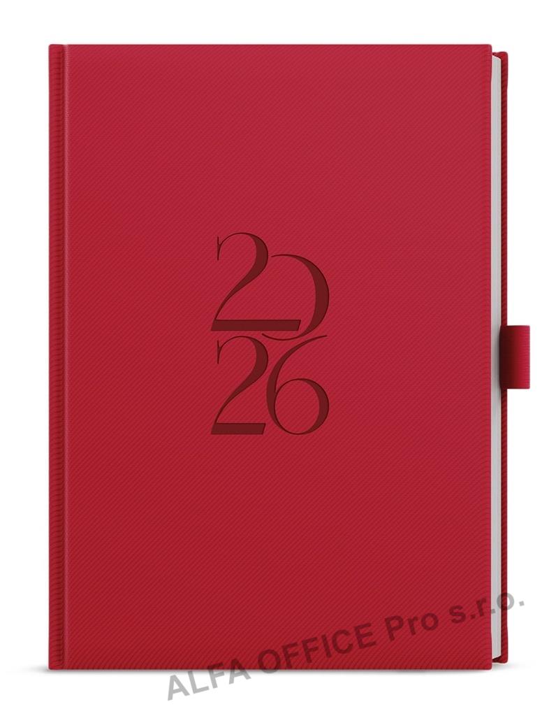 Diář DENY - A5 / denní / červená
