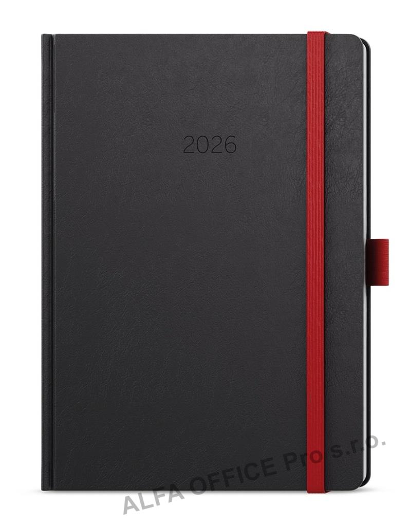 Diář NORA - A5 / denní / červená