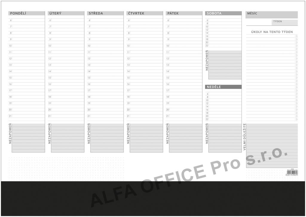 Plánovací týdenní stolní mapa - OS100 / A2