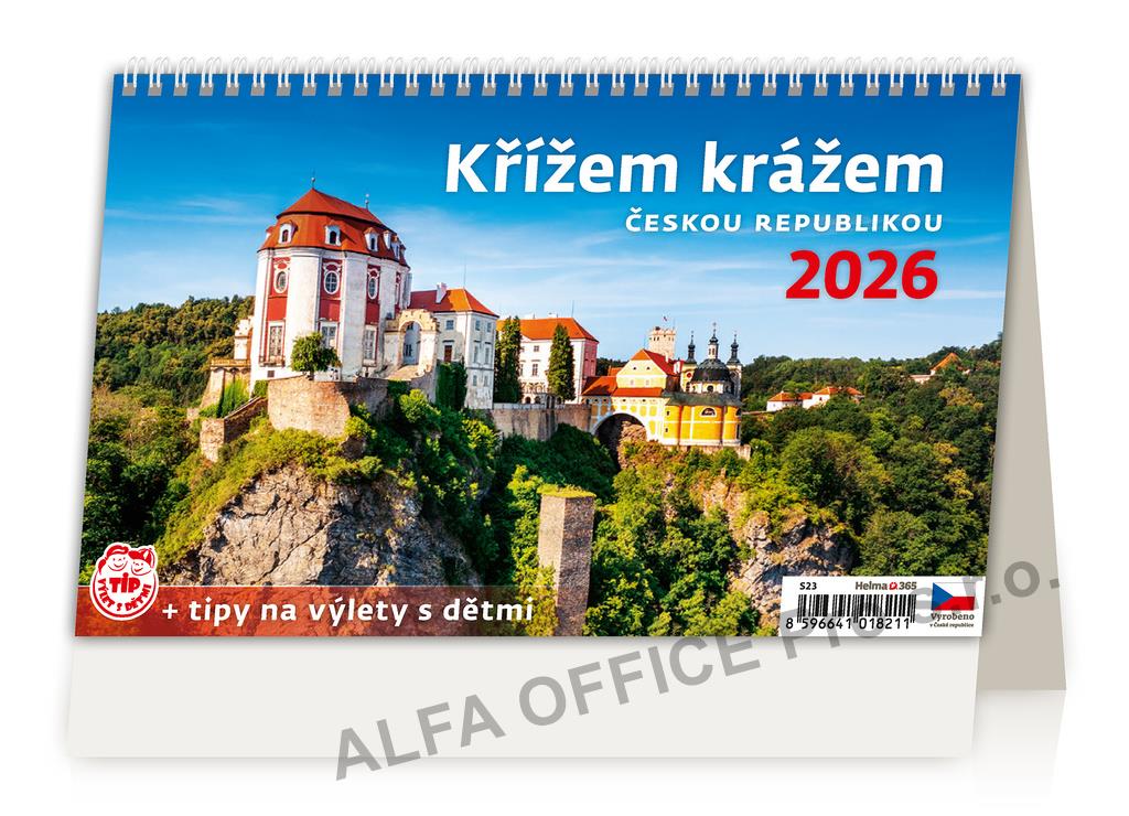 Kalendář stolní obrázkové - Křížem krážem ČR / S23