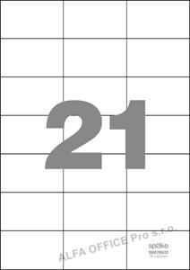 Samolepicí etikety 70 x 42,3 mm (21 etikety / arch)