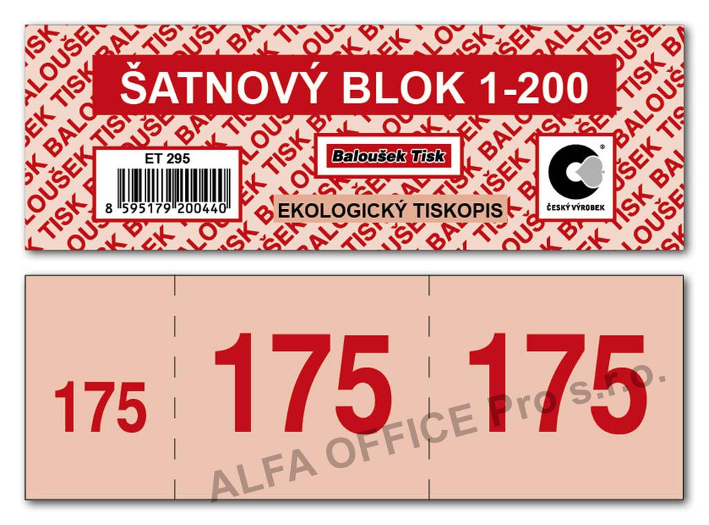 Šatnové bloky Baloušek 135 x 47 mm / 1-200 / 8 odstínů barev / ET295