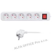 Prodlužovací přívody s vypínačem - 5 zásuvek / 1,5 m