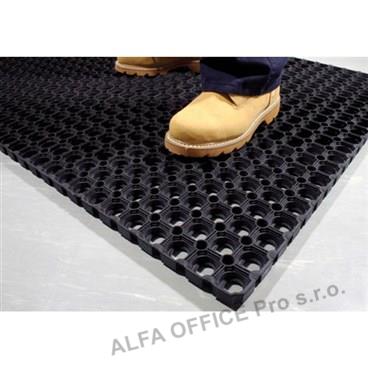 Gumová venkovní rohož -  černá / 80 x 120 cm