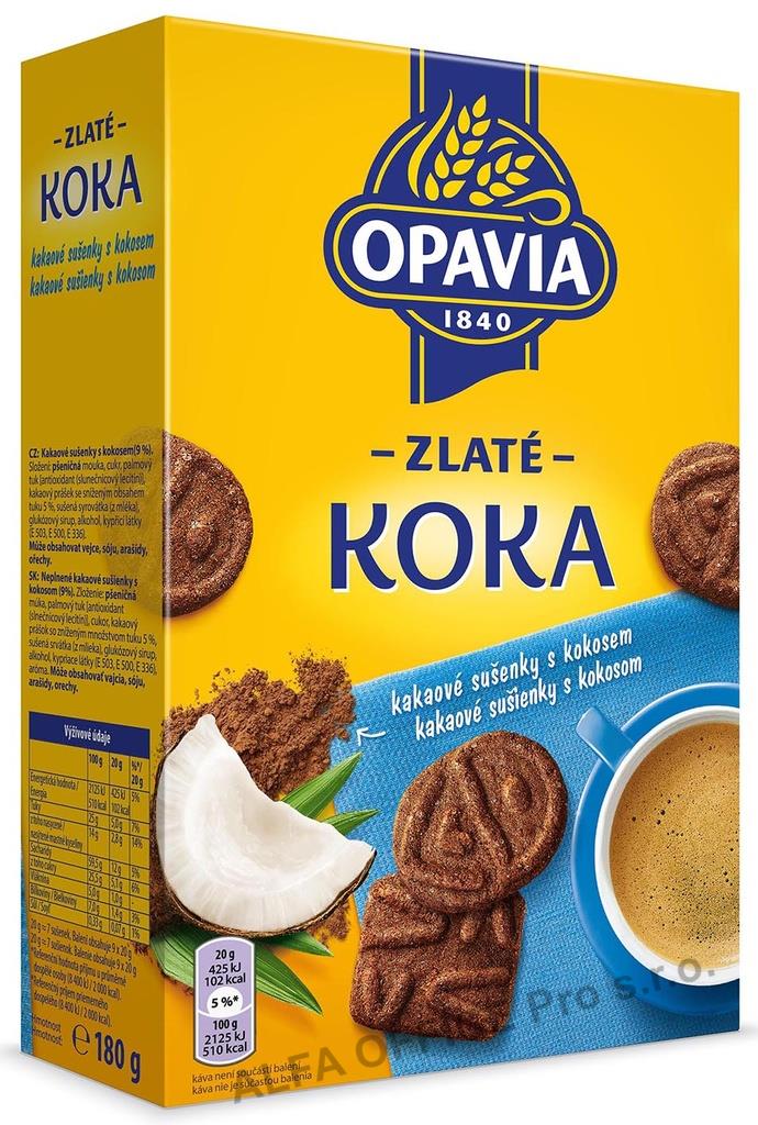 Opavia Zlaté Koka sušenky s kokosem a kakaem 180g