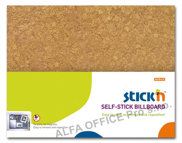 Nástěnka samolepicí Stick´n by Hopax - design korek / hnědá