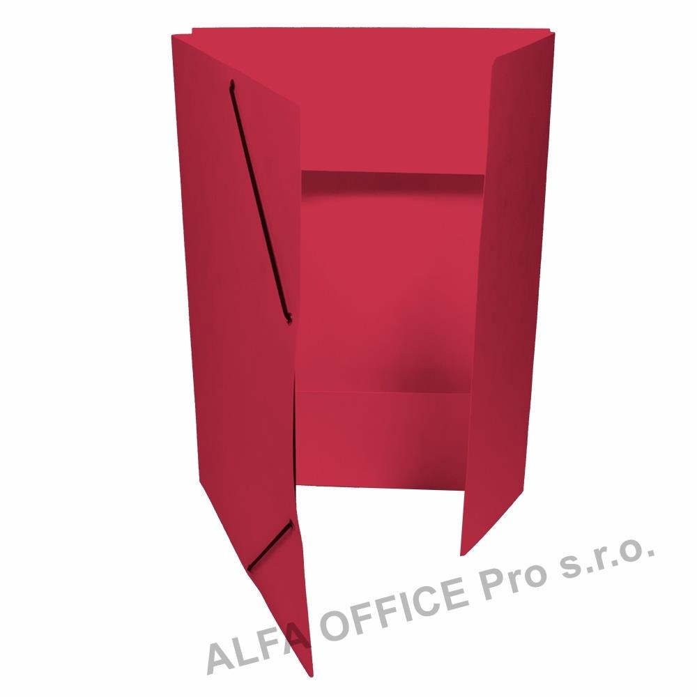 Odkládací mapy prešpánové s gumou s chlopněmi - červená