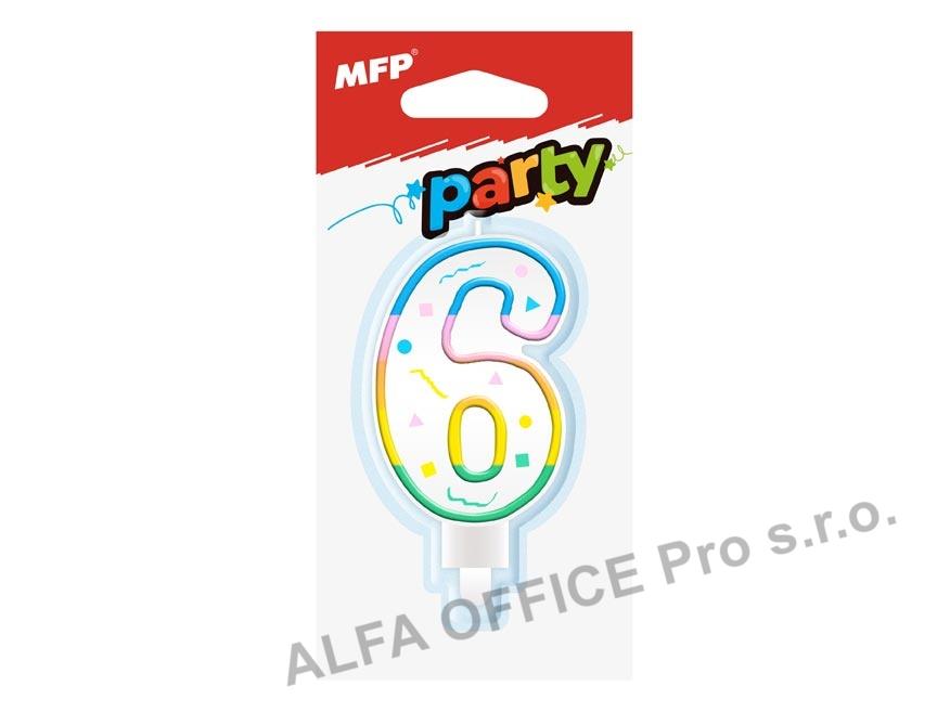 Svíčka dortová č.6 / duhová