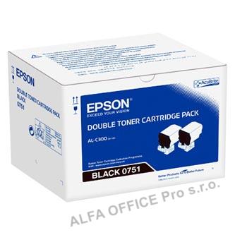 Epson originální toner C13S050751, black, 14600 (2x7300)str., Epson WorkForce AL-C300N