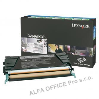  Lexmark originální toner C734A1KG, black, 8000str., return, Lexmark C734, C736, 