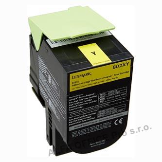 Lexmark originální toner 80C2XY0, yellow, 4000str., return, extra high capacity, 