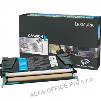  Lexmark originální toner C5240CH, cyan, 5000str., return, Lexmark C524 