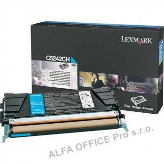  Lexmark originální toner C5242CH, cyan, 5000str., Lexmark C524 