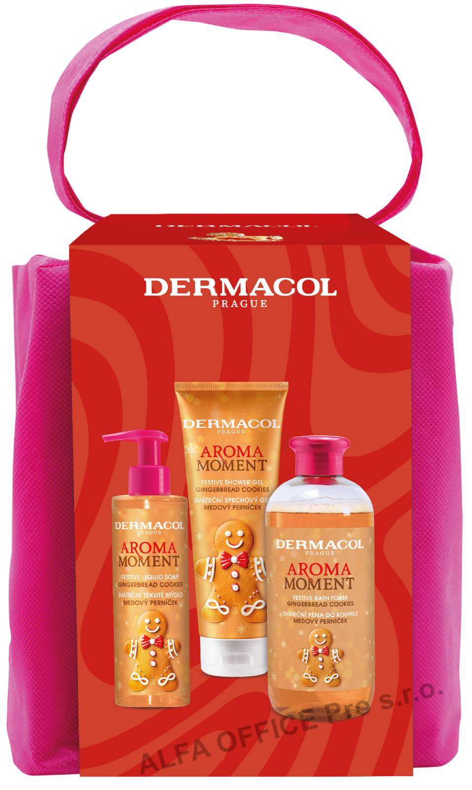 Kazeta DERMACOL Perníček taštička /SPG+pěna+tek.mýdlo/