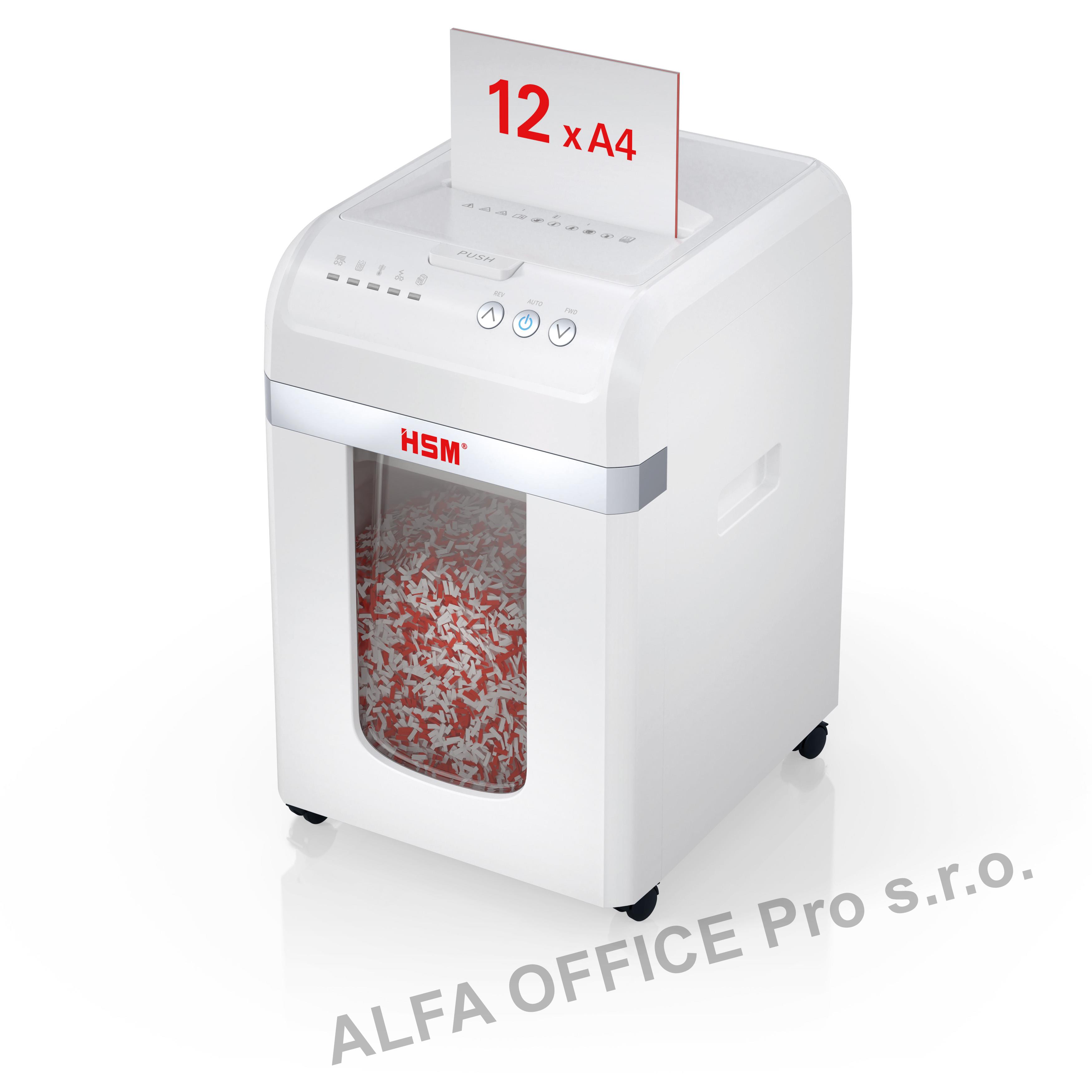 HSM Shredstar Autofeed X300 4x12 mm  , stupeň utajení P-4 (příčný řez 4x12mm)