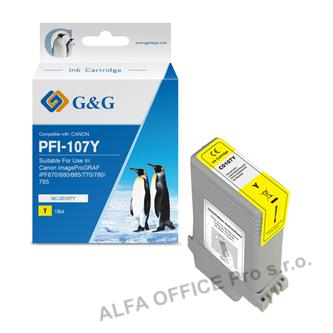  G&G kompatibilní ink s PFI107Y, yellow, 130ml, NC-00107Y, 6708B001, pro Canon iP 