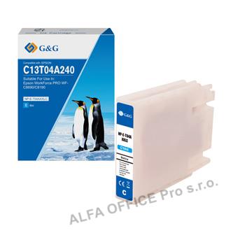  G&G kompatibilní ink s C13T04A240, cyan, 8000str., NP-E-T04AXXLC-A, pro Epson WF 