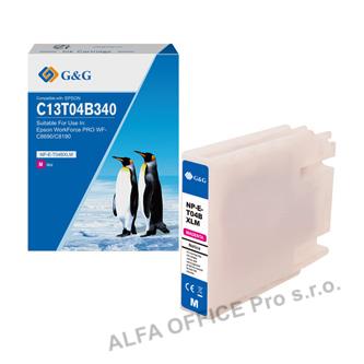  G&G kompatibilní ink s C13T04B340, magenta, NP-E-T04BXLM-A, pro Epson WF-C81xx, 