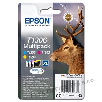 Epson originální ink C13T13064012, T1306, cyan/magenta/yellow, 30,3ml, Epson Stylus Office
