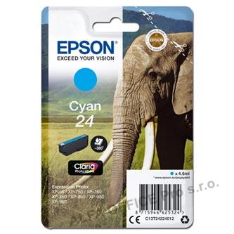 Epson originální ink C13T24224012, T2422, cyan, 4,6ml, Epson