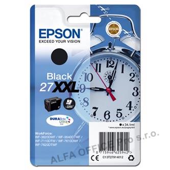 Epson originální ink C13T27914012, 27XXL, black, 34,1ml, Epson WF-3620, 3640, 7110, 7610, 