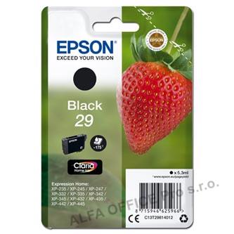Epson originální ink C13T29814012, T29, black, 5,3ml, Epson Expression Home XP-235,XP-332,