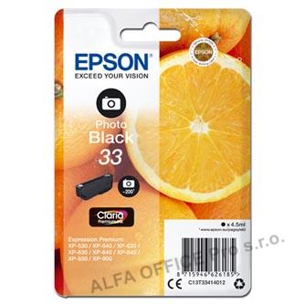 Epson originální ink C13T33414012, T33, photo black, 4,5ml, Epson Expression Home a Premiu