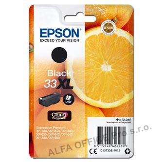 Epson originální ink C13T33514012, T33XL, black, 12,2ml, Epson Expression Home a Premium X